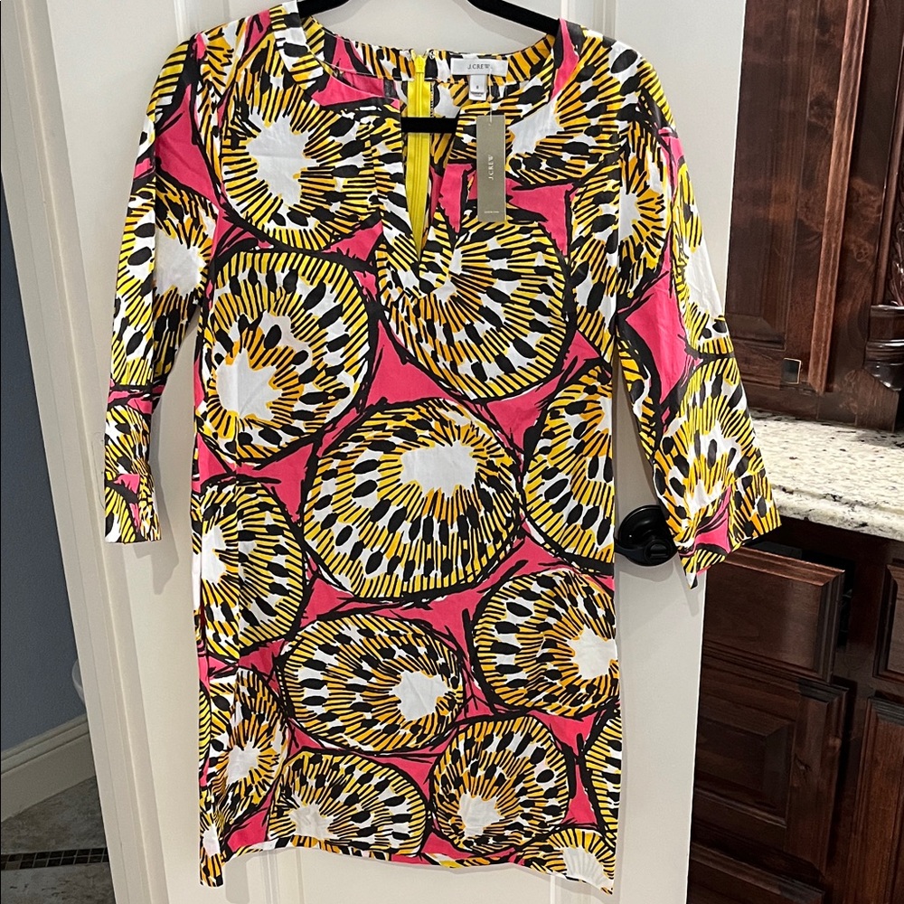 NWT J. Crew Yellow and Black Patterned Dress